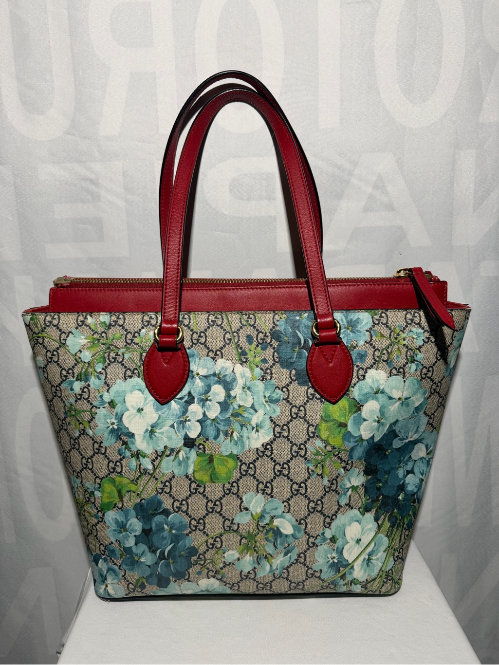 Gucci Bloom Tote With Red Trim Gucci Bloom Tote With Red Trim